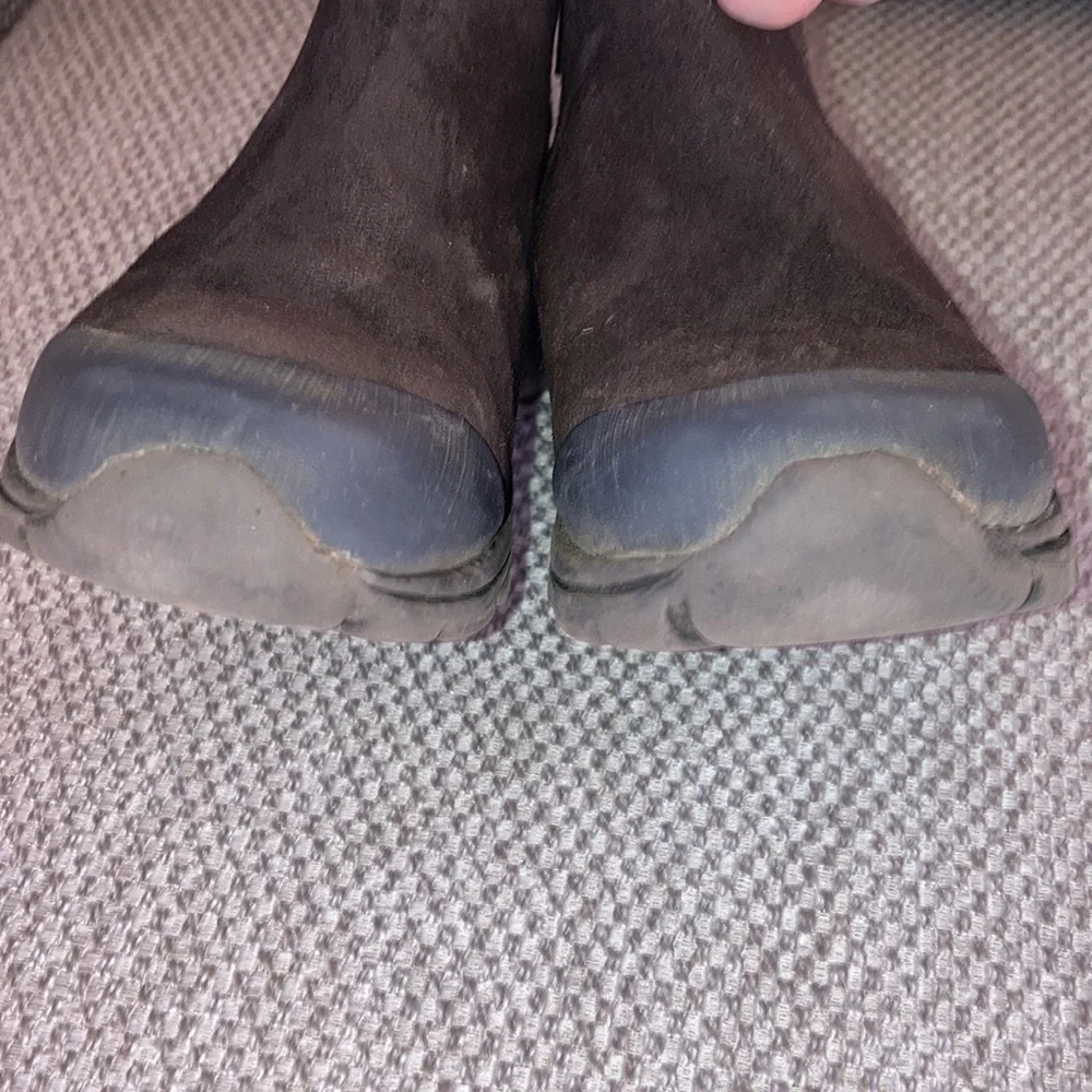 LANDS END All Weather Zip Pull On Suede Leather Toddler Boots Brown Size 11